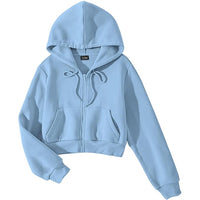 FUNKY MONKEY Soft Fleece Crop Zipper Hoodie for Girls and Womens Sweatshirt