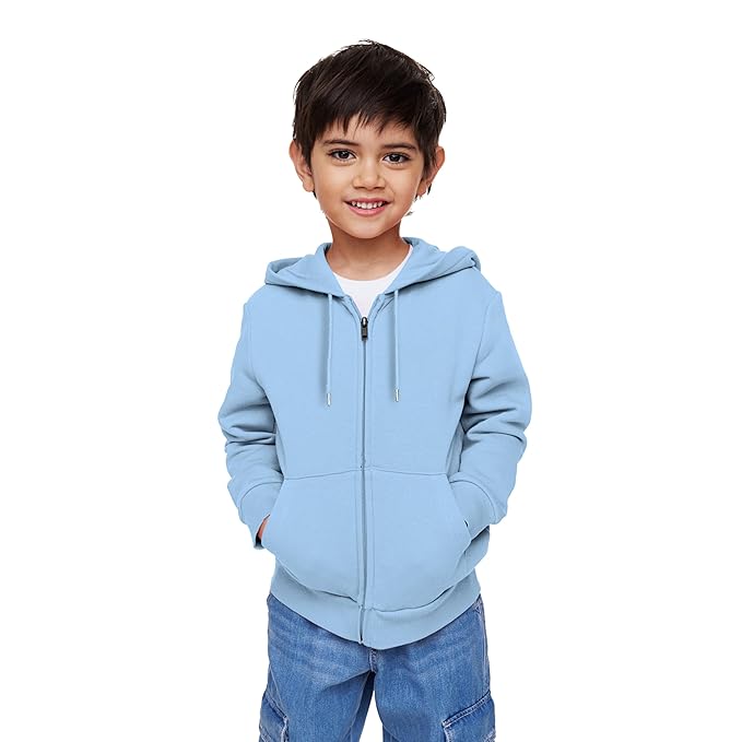 FUNKY MONKEY Kids Hooded Sweatshirt for Boys Soft Brushed Fleece Zip-Up Hoodie