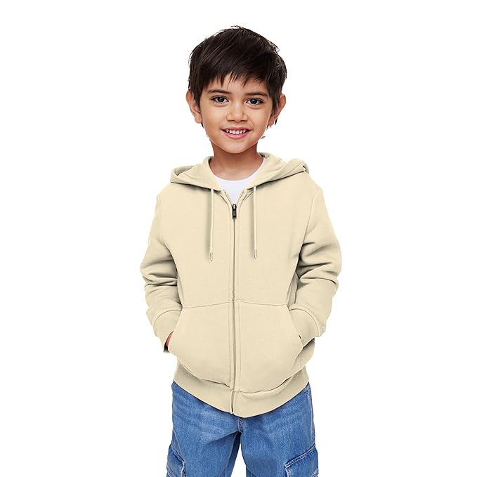 FUNKY MONKEY Kids Hooded Sweatshirt for Boys Soft Brushed Fleece Zip-Up Hoodie