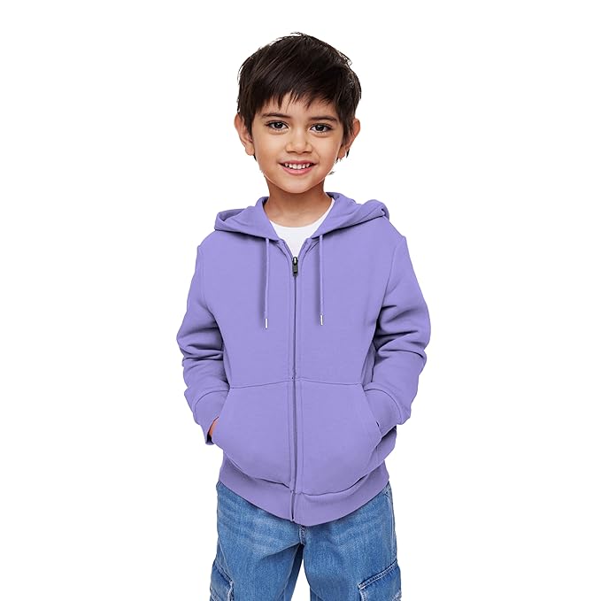 FUNKY MONKEY Kids Hooded Sweatshirt for Boys Soft Brushed Fleece Zip-Up Hoodie