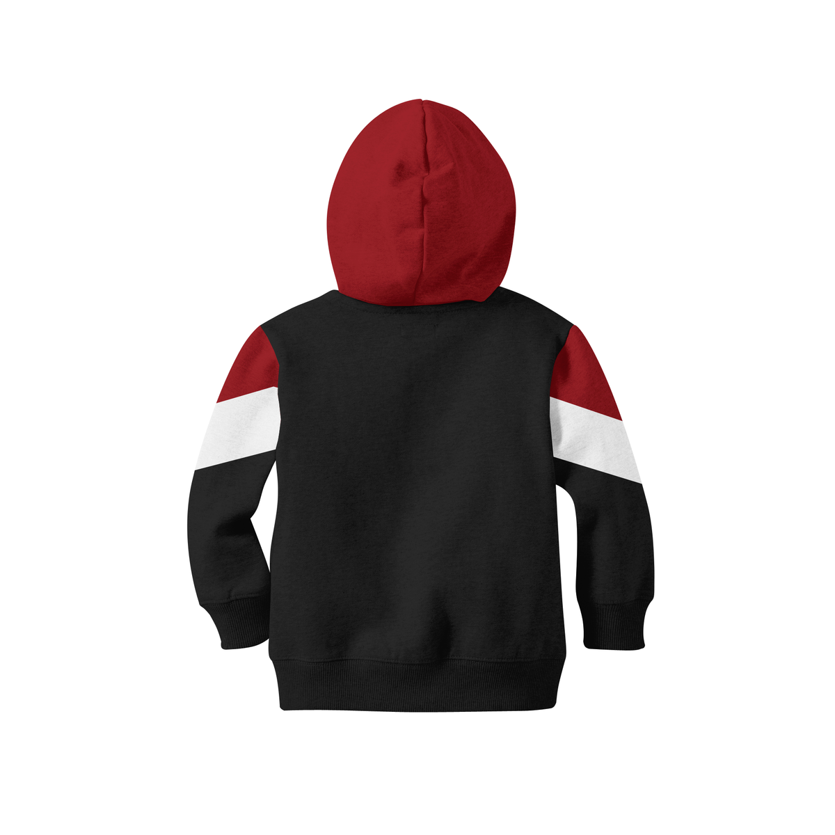 Unisex Kids Designer V Shaped Zipper Colour Block Hoodies. Maroon