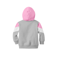 Unisex Kids Designer V Shaped Zipper Colour Block Hoodies. Maroon