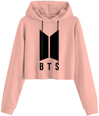 BTS Cotton Blend Hooded Neck Hooded Sweatshirt