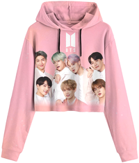 BTS Sublimation Crop Hoodie