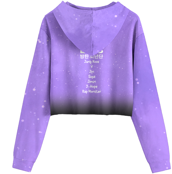 BTS Sublimation Crop Hoodie