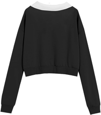 Collar Crop Top Long Sleeve Pullover Kids Women