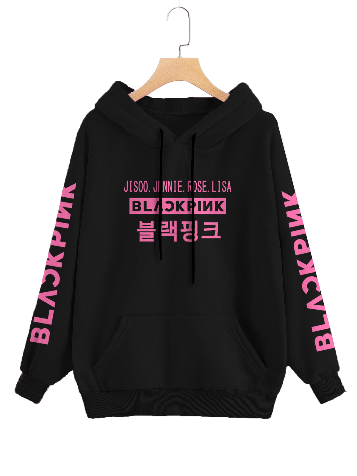 Blackpink Drawstring Hoodie Lisa Jennie Jisoo Rose K pop Long Sleeve P FUNKY MONKEY