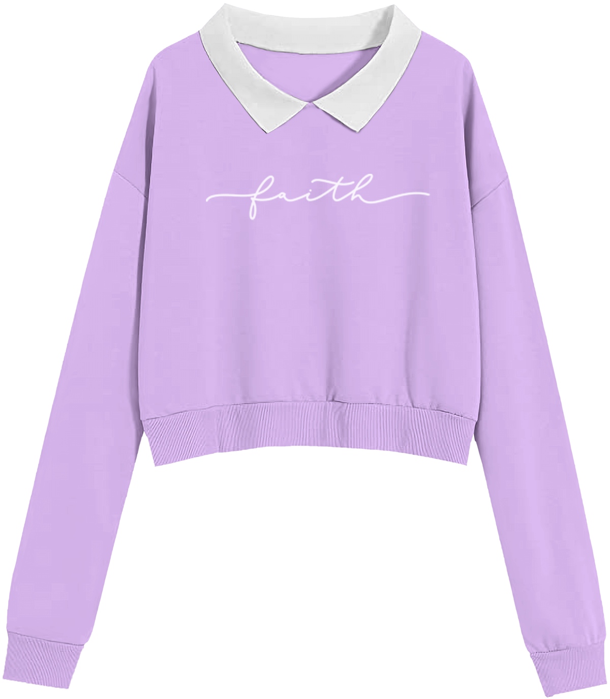 Collar Crop Top Long Sleeve Pullover Kids Women